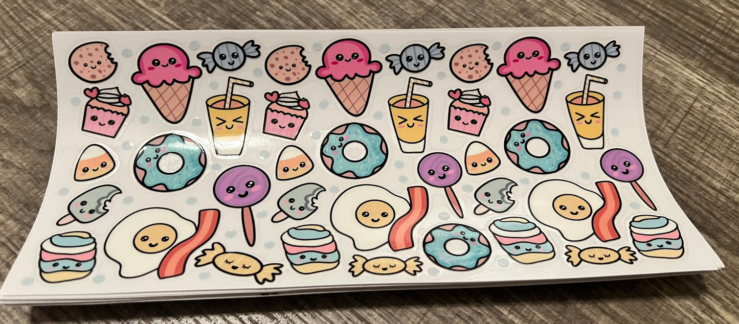 Smiling Food Cup Transfer Stickers