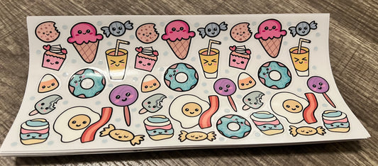 Smiling Food Cup Transfer Stickers