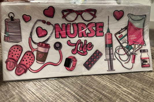 The Nurse Life Cup Transfer Stickers
