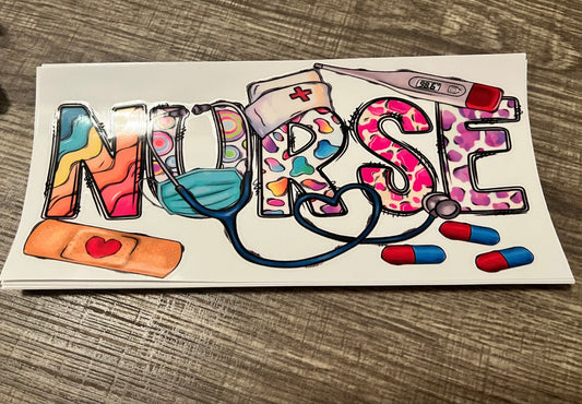 Nurse Vibes Cup Transfer Stickers